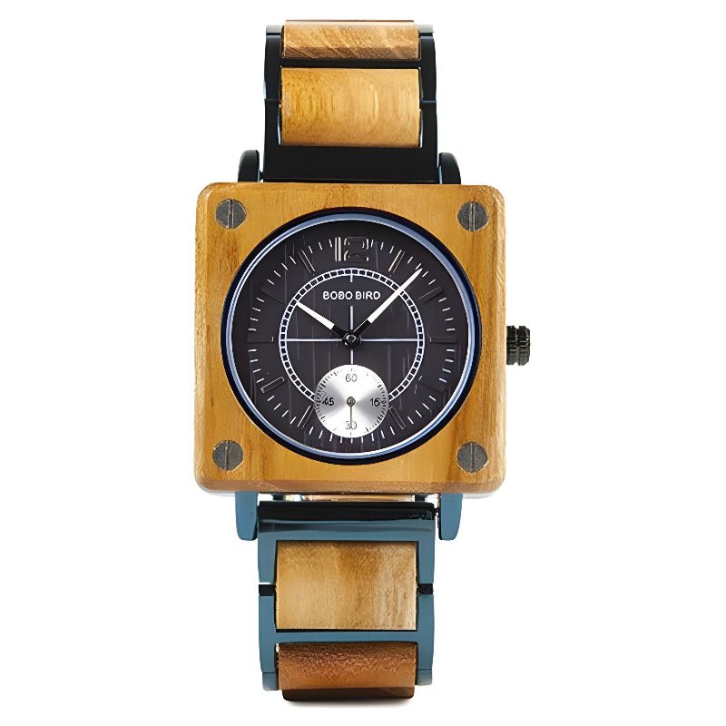 Creative Wooden Square Quartz Watch - Weriion