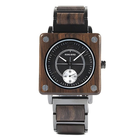 Creative Wooden Square Quartz Watch - Weriion