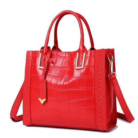 Crocodile Pattern Leather Handbag For Women - Weriion