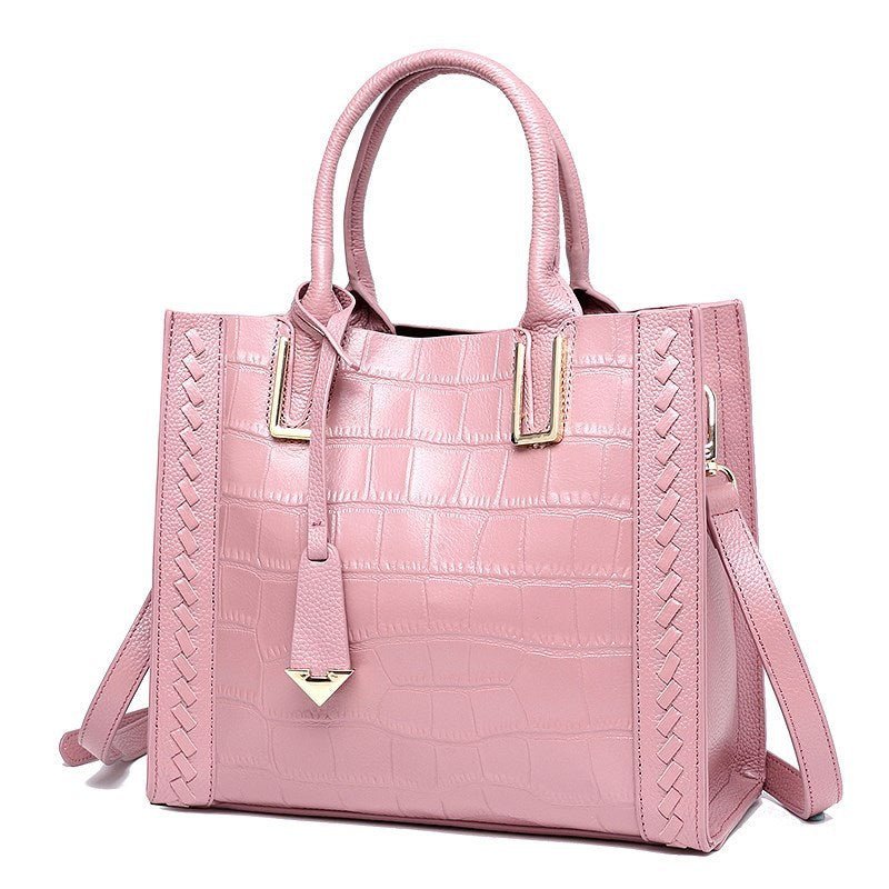 Crocodile Pattern Leather Handbag For Women - Weriion