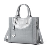 Crocodile Pattern Leather Handbag For Women - Weriion