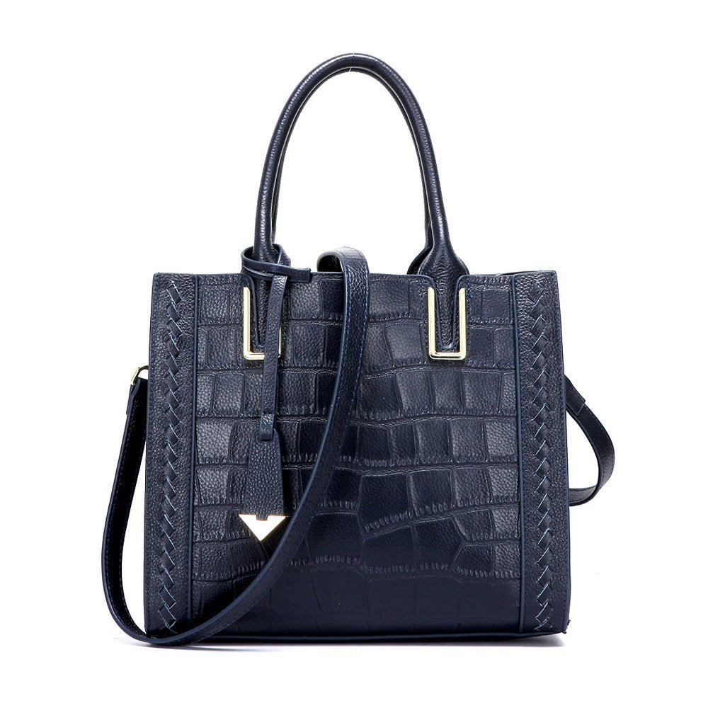 Crocodile Pattern Leather Handbag For Women - Weriion