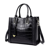 Crocodile Pattern Leather Handbag For Women - Weriion