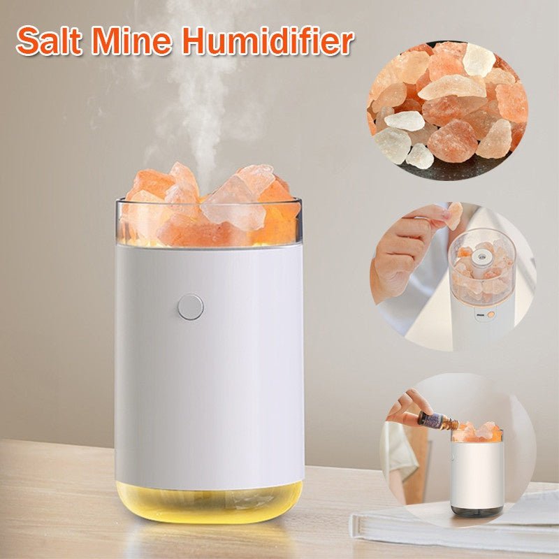 Crystal Salt Lamp Aromatherapy Bedroom Home Humidifier LED Lamp - Weriion