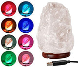 Crystal Salt USB Natural Colorful Color Changing Warm White Led Mineral Small Night Lamp - Weriion