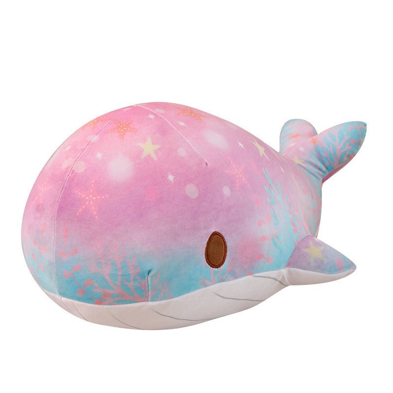 Cute Cartoon Chubby Soft And Adorable Dream Starry Sky Colorful Whale Plush Doll Pillow Stuffed Animal - Weriion