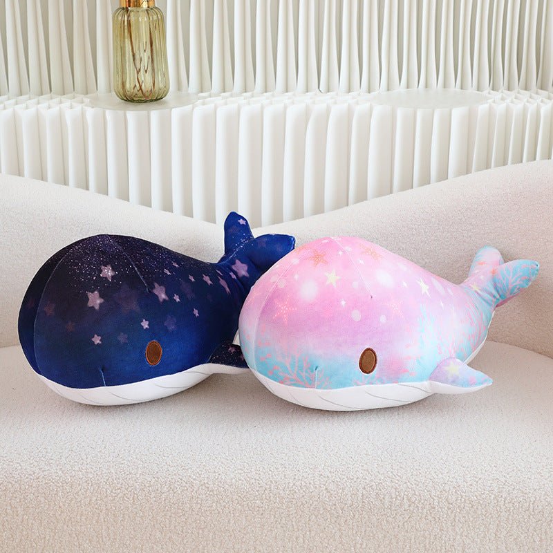 Cute Cartoon Chubby Soft And Adorable Dream Starry Sky Colorful Whale Plush Doll Pillow Stuffed Animal - Weriion