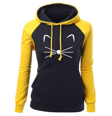 Cute Cat Woman Hoodies Sweater - Weriion