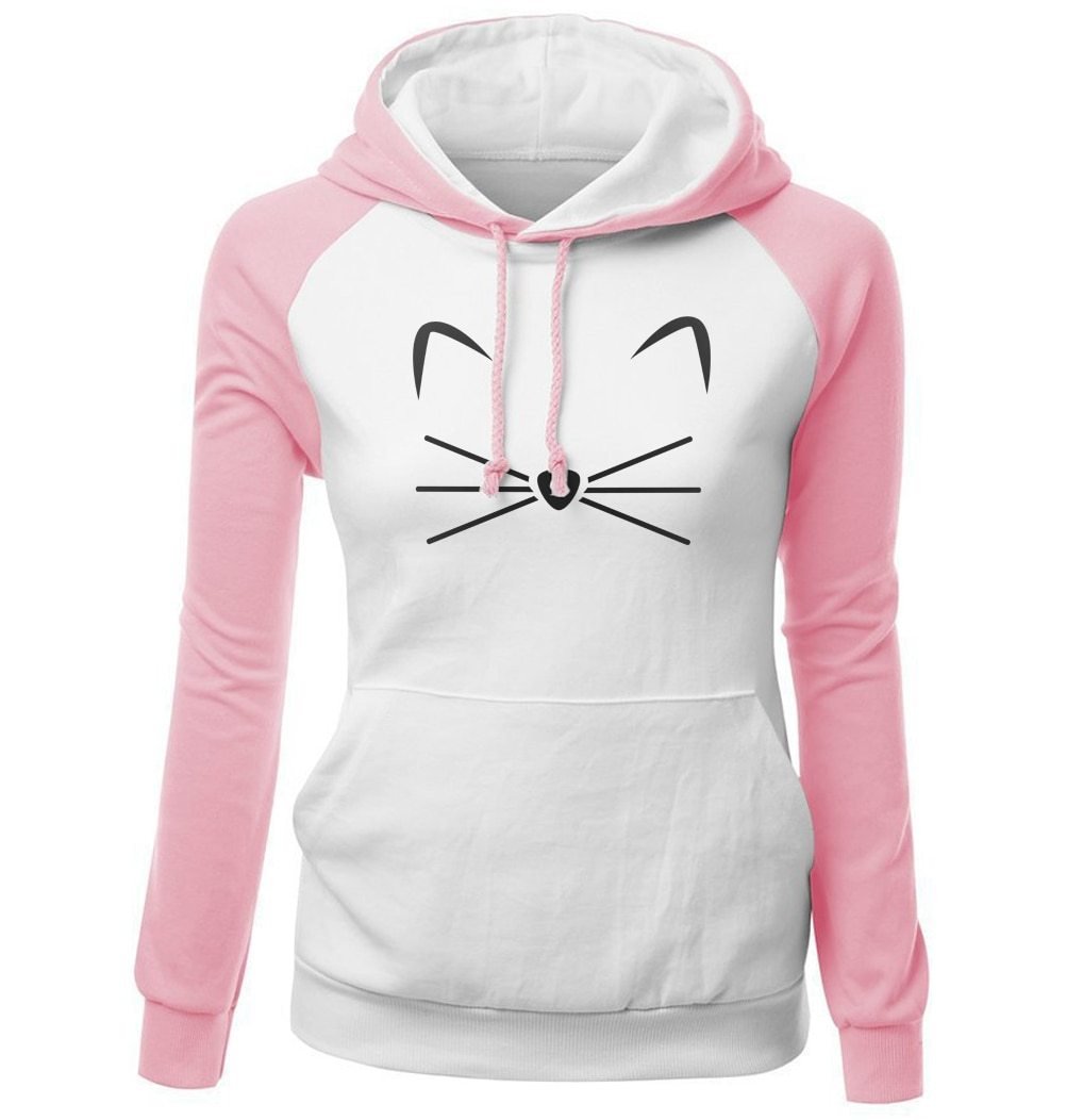 Cute Cat Woman Hoodies Sweater - Weriion