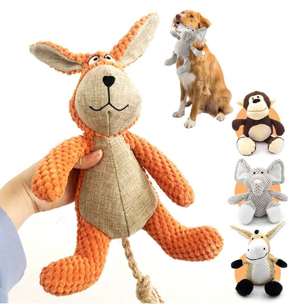 Cute Durable Squeaky Plush Animals Dog Chew Toys - Weriion