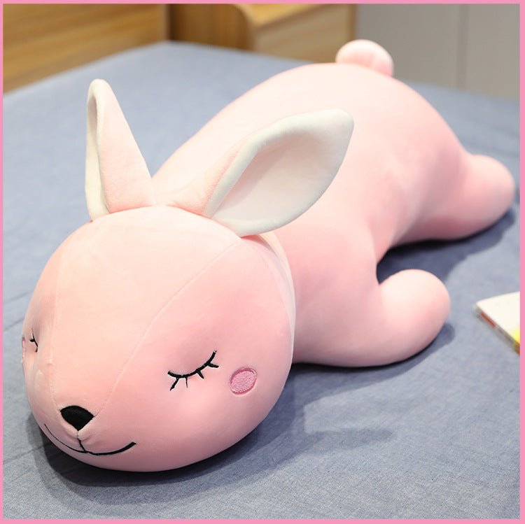 Cute Large Pink Lying Rabbit Plush Toy - Weriion