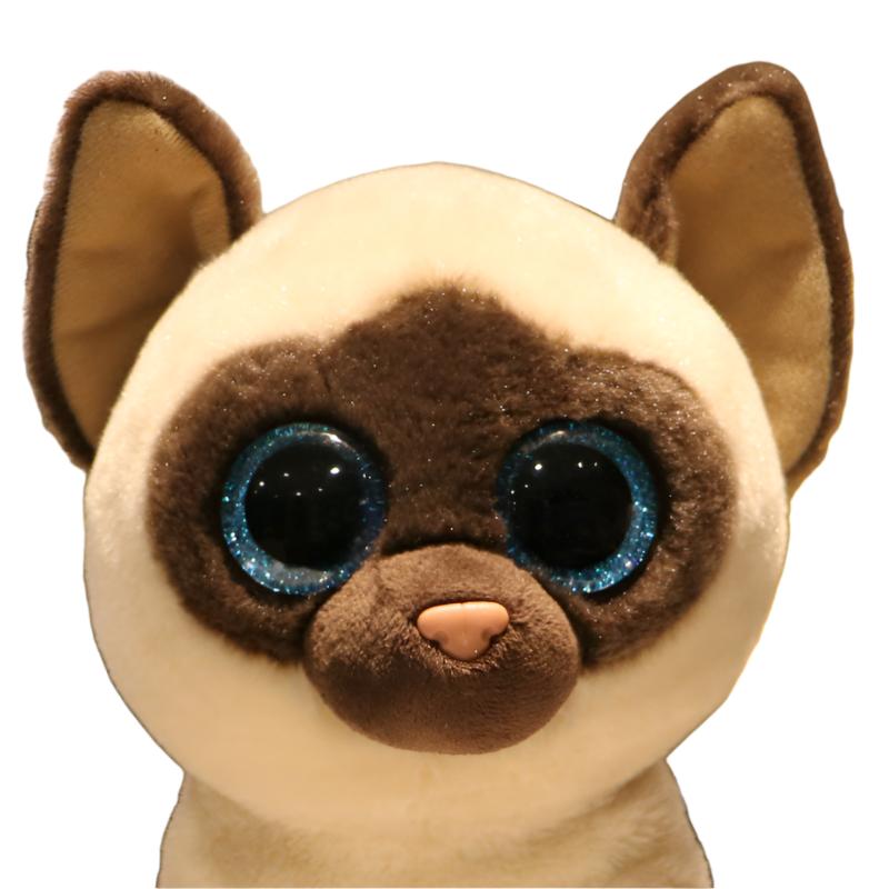 Cute Siamese Cat With Big Eyes Stuffed Animal Doll Plush Toy - Weriion