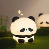 Cute Silicone Panda Touch USB Rechargeable LED Night Light Table Bedside Lamp Home Decor - Weriion