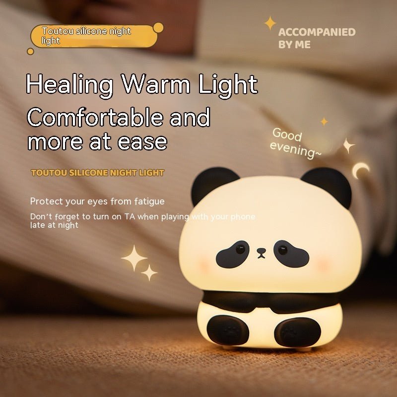 Cute Silicone Panda Touch USB Rechargeable LED Night Light Table Bedside Lamp Home Decor - Weriion