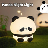 Cute Silicone Panda Touch USB Rechargeable LED Night Light Table Bedside Lamp Home Decor - Weriion