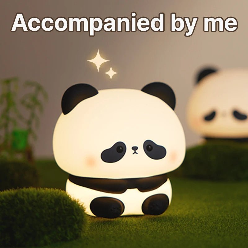 Cute Silicone Panda Touch USB Rechargeable LED Night Light Table Bedside Lamp Home Decor - Weriion