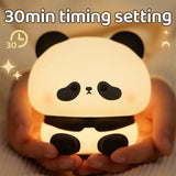 Cute Silicone Panda Touch USB Rechargeable LED Night Light Table Bedside Lamp Home Decor - Weriion