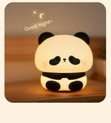 Cute Silicone Panda Touch USB Rechargeable LED Night Light Table Bedside Lamp Home Decor - Weriion