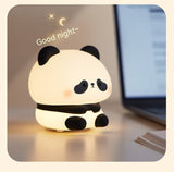 Cute Silicone Panda Touch USB Rechargeable LED Night Light Table Bedside Lamp Home Decor - Weriion