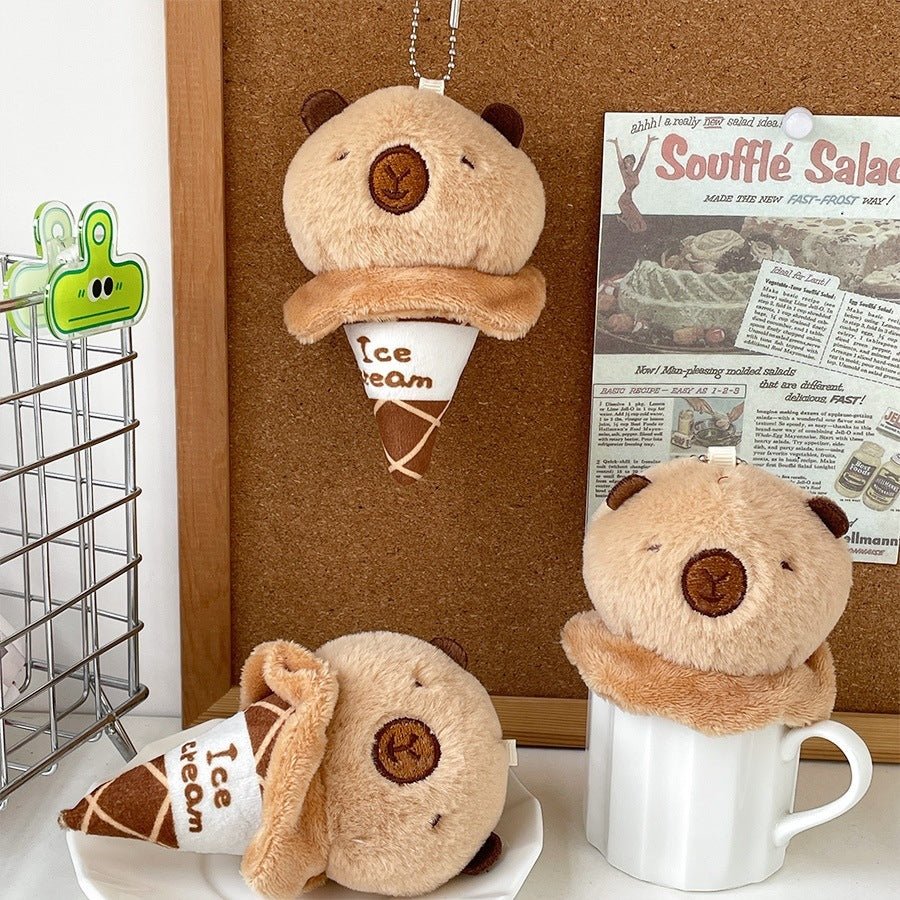 Cute Sweet Capybara Ice Cream Plush Doll Pendant Toy - Weriion