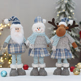Large Blue Fabric Retractable Christmas Dolls