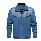 Men's Denim Jacket Multi-Pocket Design Spring & Autumn Outerwear