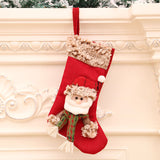 Three-Dimensional Linen Plush Christmas Socks Hanging Decorations