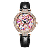 Diamond Dial Leather Strap Women's Watches - Weriion