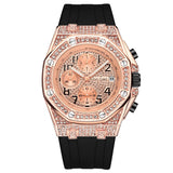 Diamond - Encrusted Large Dial Men's Watch With Chronograph Function - Weriion