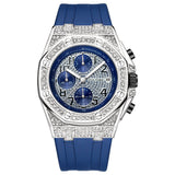 Diamond - Encrusted Large Dial Men's Watch With Chronograph Function - Weriion