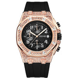 Diamond - Encrusted Large Dial Men's Watch With Chronograph Function - Weriion