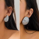 Dignified Rhinestone Round & Water Drop Earrings Ear Studs For Women - Weriion