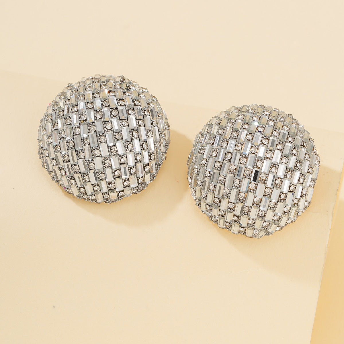 Dignified Rhinestone Round & Water Drop Earrings Ear Studs For Women - Weriion