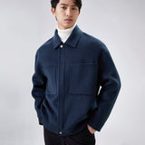 Double - Faced Men's Woolen Loose Fit Cashmere Jacket - Weriion