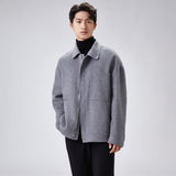 Double - Faced Men's Woolen Loose Fit Cashmere Jacket - Weriion