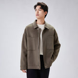 Double - Faced Men's Woolen Loose Fit Cashmere Jacket - Weriion