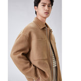 Double - Faced Men's Woolen Loose Fit Cashmere Jacket - Weriion