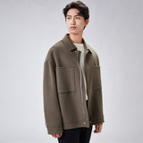 Double - Faced Men's Woolen Loose Fit Cashmere Jacket - Weriion