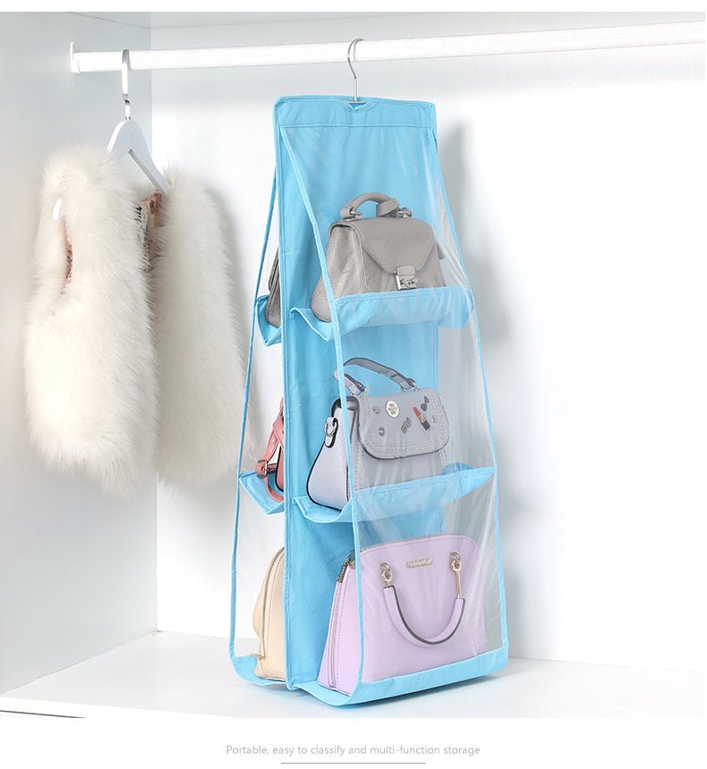 Double - Sided Six - Layer Visible Transparent Hanging Clothing Storage Bags - Weriion