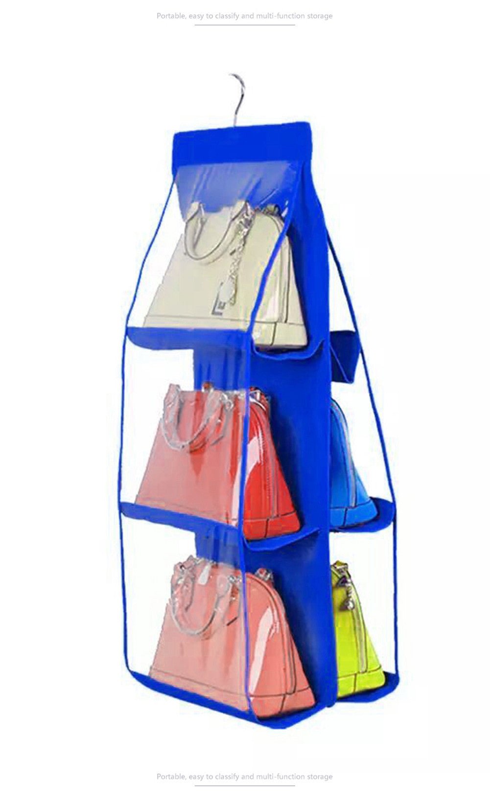 Double - Sided Six - Layer Visible Transparent Hanging Clothing Storage Bags - Weriion