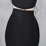 Slim Fit Bandage Temperament All-Match Hip Skirt