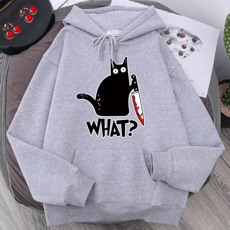 Surprised Killer Black Cat Hoodies For Men