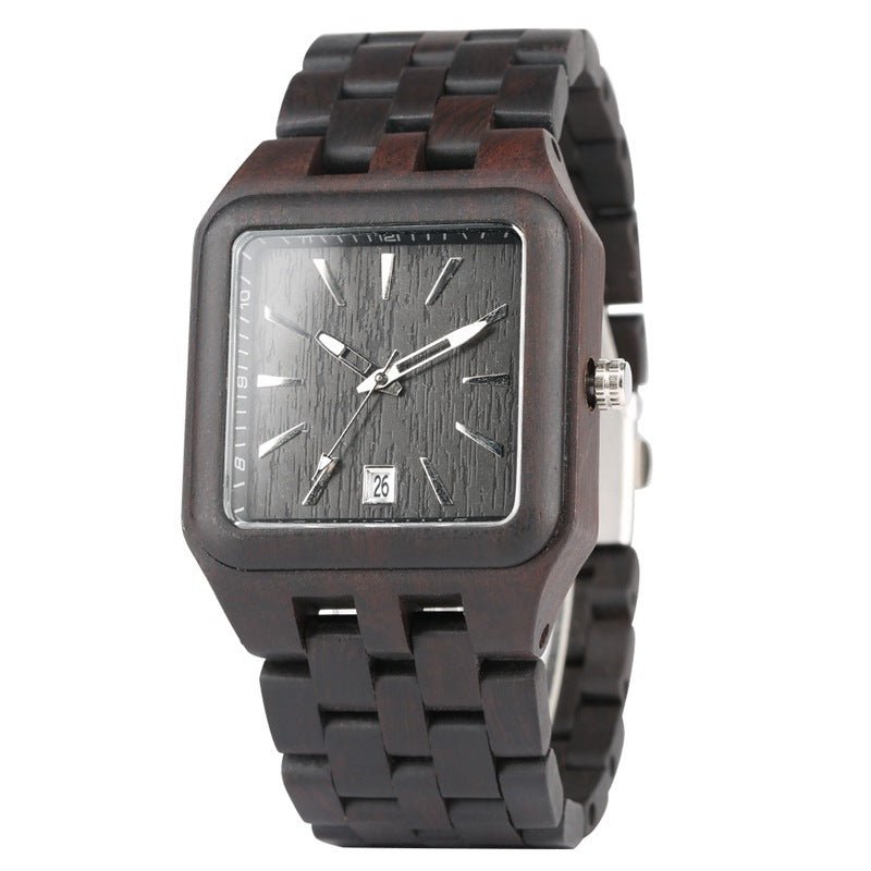 Ebony Wood Unisex Quartz Watch - Weriion