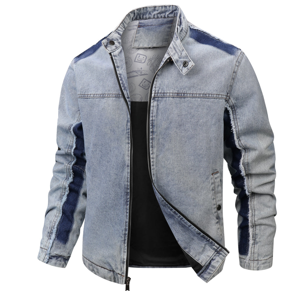 Men's Retro Denim Patchwork Jacket