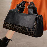 Leopard Pattern Genuine Leather Handbag For Women