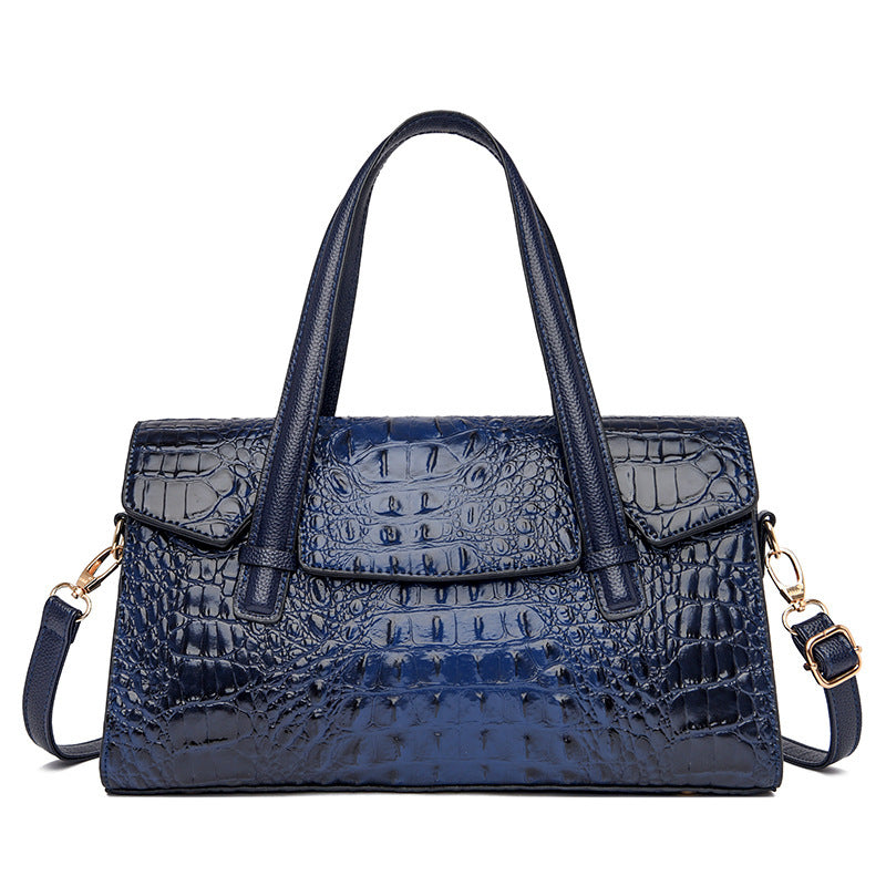 Soft Leather Fashionable Handbag With Large Capacity & Shoulder Strap