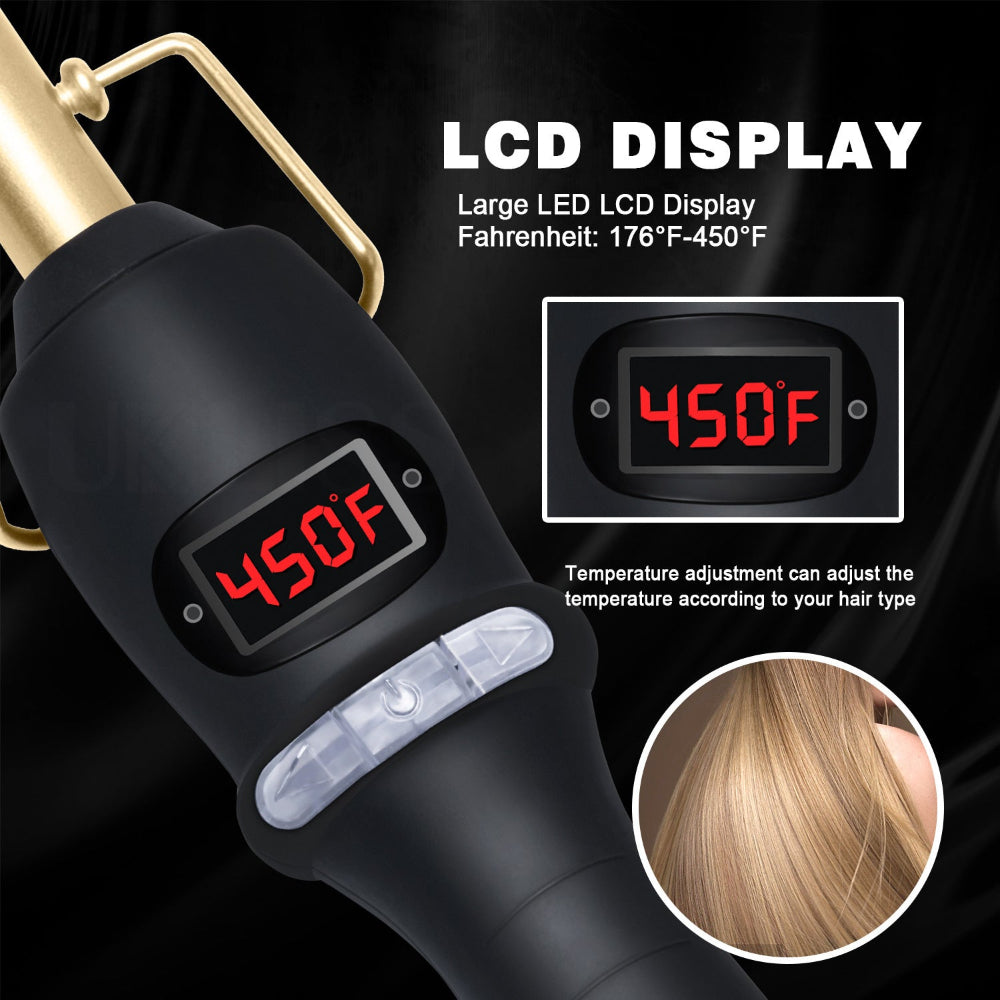 Multi-Functional Three-In-One Hair Curler Straightener Beard Comb
