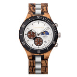 Engraved Multi - Function Quartz Wooden Watch For Men - Weriion