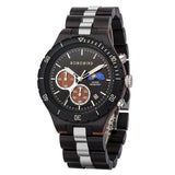 Engraved Multi - Function Quartz Wooden Watch For Men - Weriion