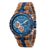 Engraved Multi - Function Quartz Wooden Watch For Men - Weriion